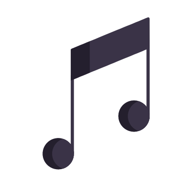 Music Note, Animated Icon, Flat
