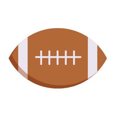 Rugby Ball, Animated Icon, Flat