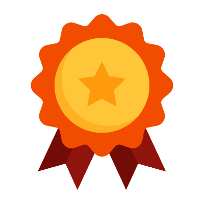 Badge Ribbon Star, Animated Icon, Flat