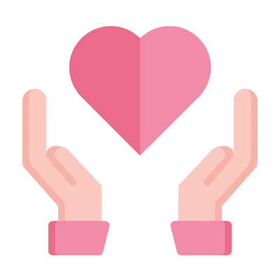 Hands Open Care, Animated Icon, Flat