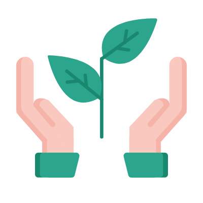 Hands Plant, Animated Icon, Flat
