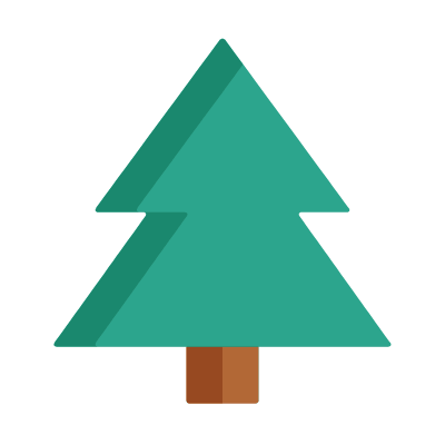Pine Tree, Animated Icon, Flat