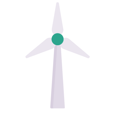 Wind Turbine, Animated Icon, Flat