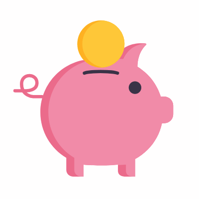 Piggy Bank, Animated Icon, Flat