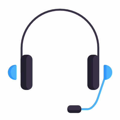 Headset Microphone, Animated Icon, Flat