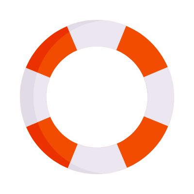 Lifebuoy, Animated Icon, Flat