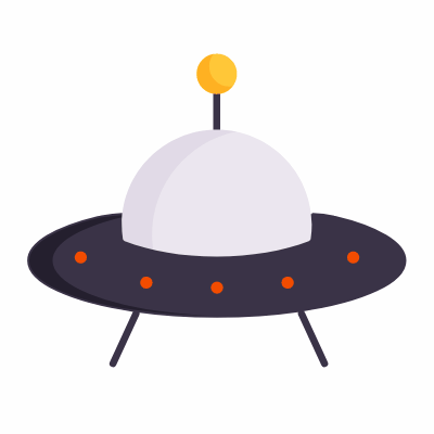 Ufo, Animated Icon, Flat