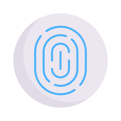 Fingerprint Circle, Animated Icon, Flat