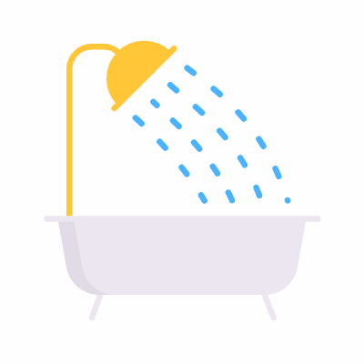 Shower, Animated Icon, Flat