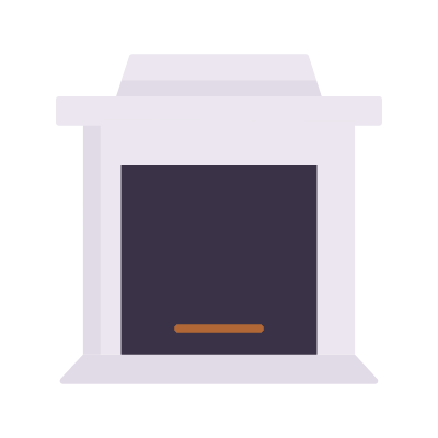 Fireplace, Animated Icon, Flat