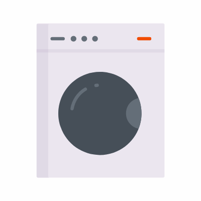 Laundry, Animated Icon, Flat