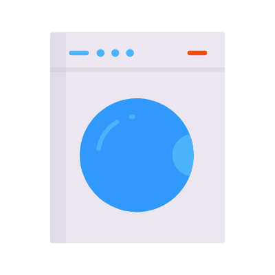 Washing Machine, Animated Icon, Flat