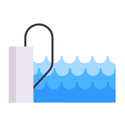 Swimming Pool, Animated Icon, Flat