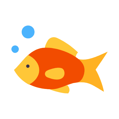 Fish, Animated Icon, Flat