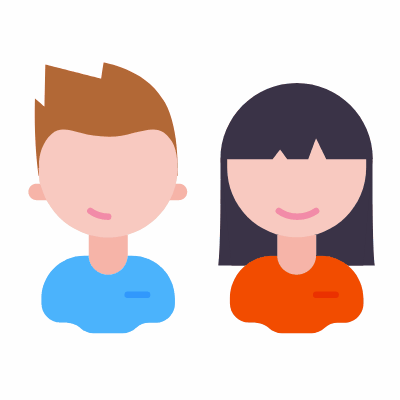 Avatars Boy Girl, Animated Icon, Flat