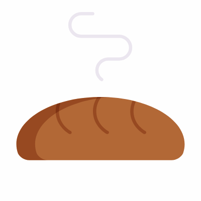 Bread, Animated Icon, Flat