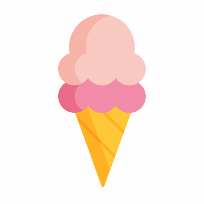 Ice Cream, Animated Icon, Flat