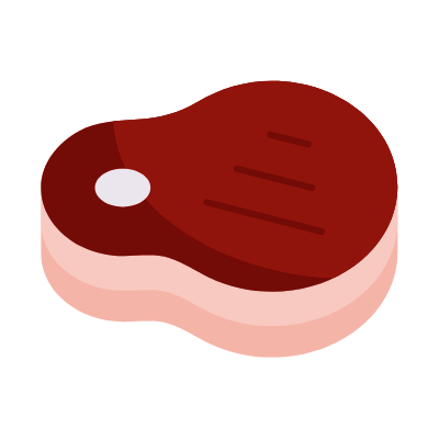 Steak, Animated Icon, Flat