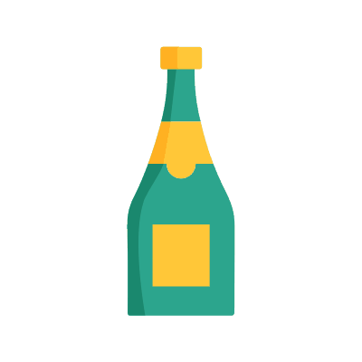 Champagne, Animated Icon, Flat