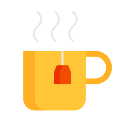 Black Tea, Animated Icon, Flat