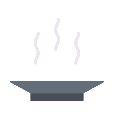 Plate Steam, Animated Icon, Flat