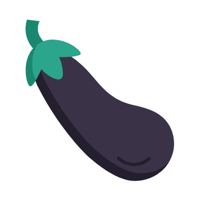 Aubergine, Animated Icon, Flat