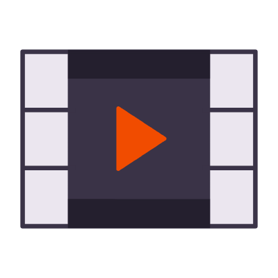 Film Play, Animated Icon, Flat