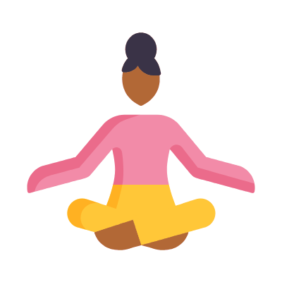 Meditation, Animated Icon, Flat