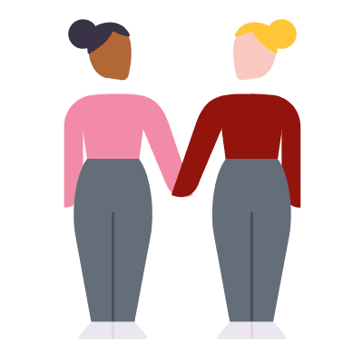 Women Couple, Animated Icon, Flat