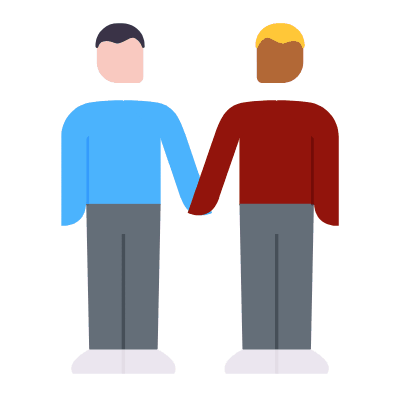 Men Couple, Animated Icon, Flat