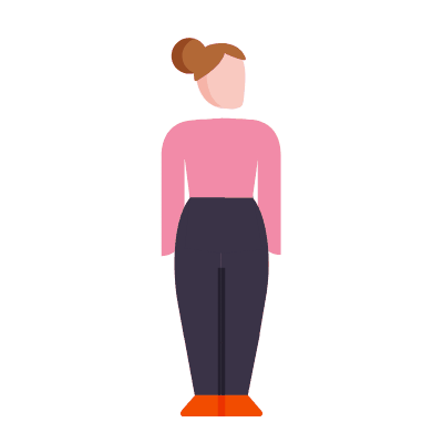 Woman Standing, Animated Icon, Flat