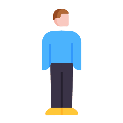 Man Standing, Animated Icon, Flat
