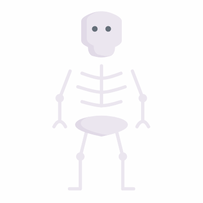 Skeleton, Animated Icon, Flat