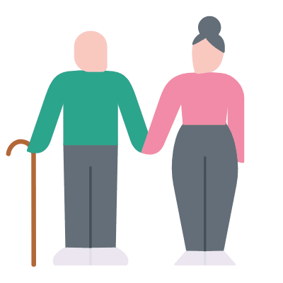 Elderly, Animated Icon, Flat