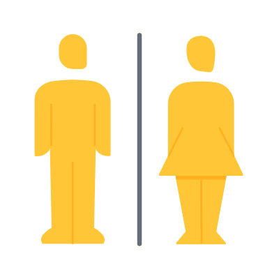 Toilet, Animated Icon, Flat