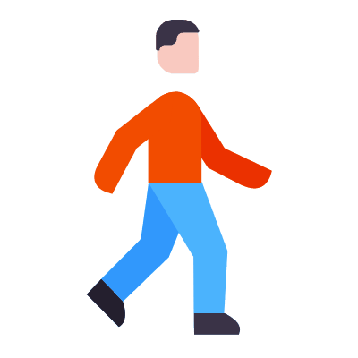 Walk, Animated Icon, Flat
