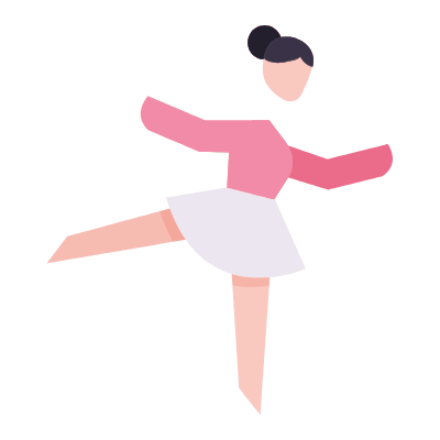 Ballet Dancer, Animated Icon, Flat