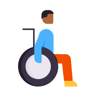 Disabled Person, Animated Icon, Flat