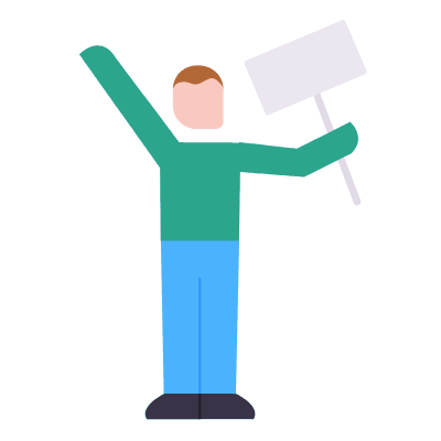 Protest, Animated Icon, Flat