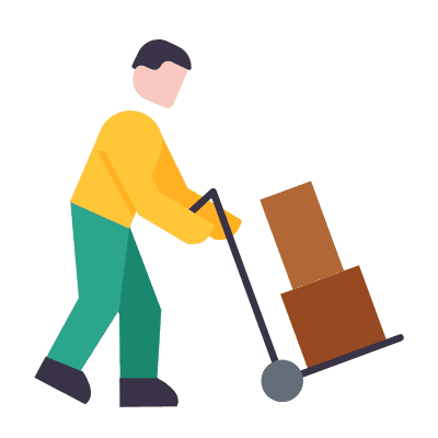 Delivery Trolley, Animated Icon, Flat