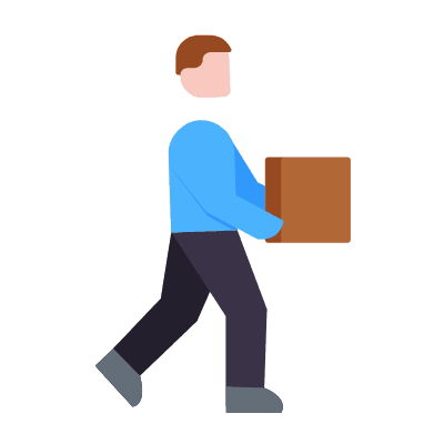 Person Delivery, Animated Icon, Flat