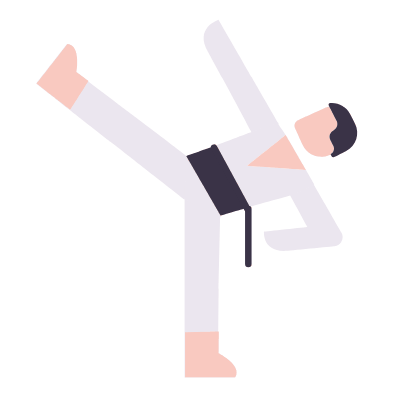 Karate, Animated Icon, Flat