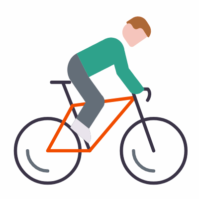 Biking, Animated Icon, Flat