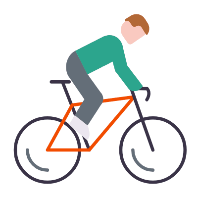 Cycling, Animated Icon, Flat