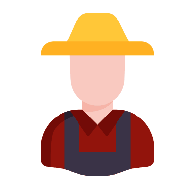 Man Farmer, Animated Icon, Flat
