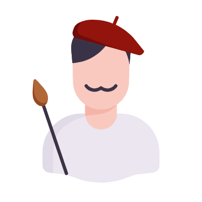 Man Painter, Animated Icon, Flat