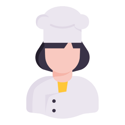 Woman Cook, Animated Icon, Flat