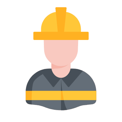 Man Fireman, Animated Icon, Flat