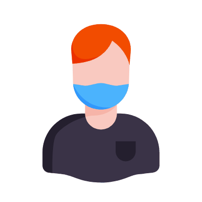 Man Face Mask, Animated Icon, Flat
