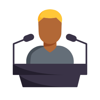 Man Lecturer, Animated Icon, Flat